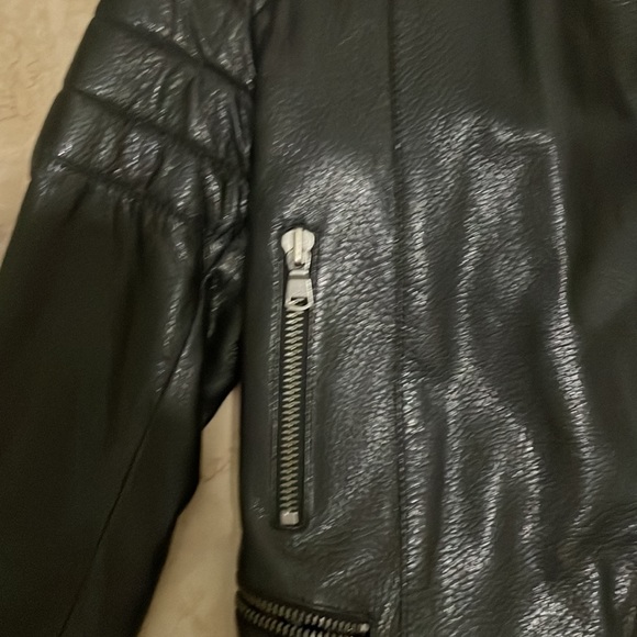 Hugo boss womens black leather jacket size small - Picture 5 of 9